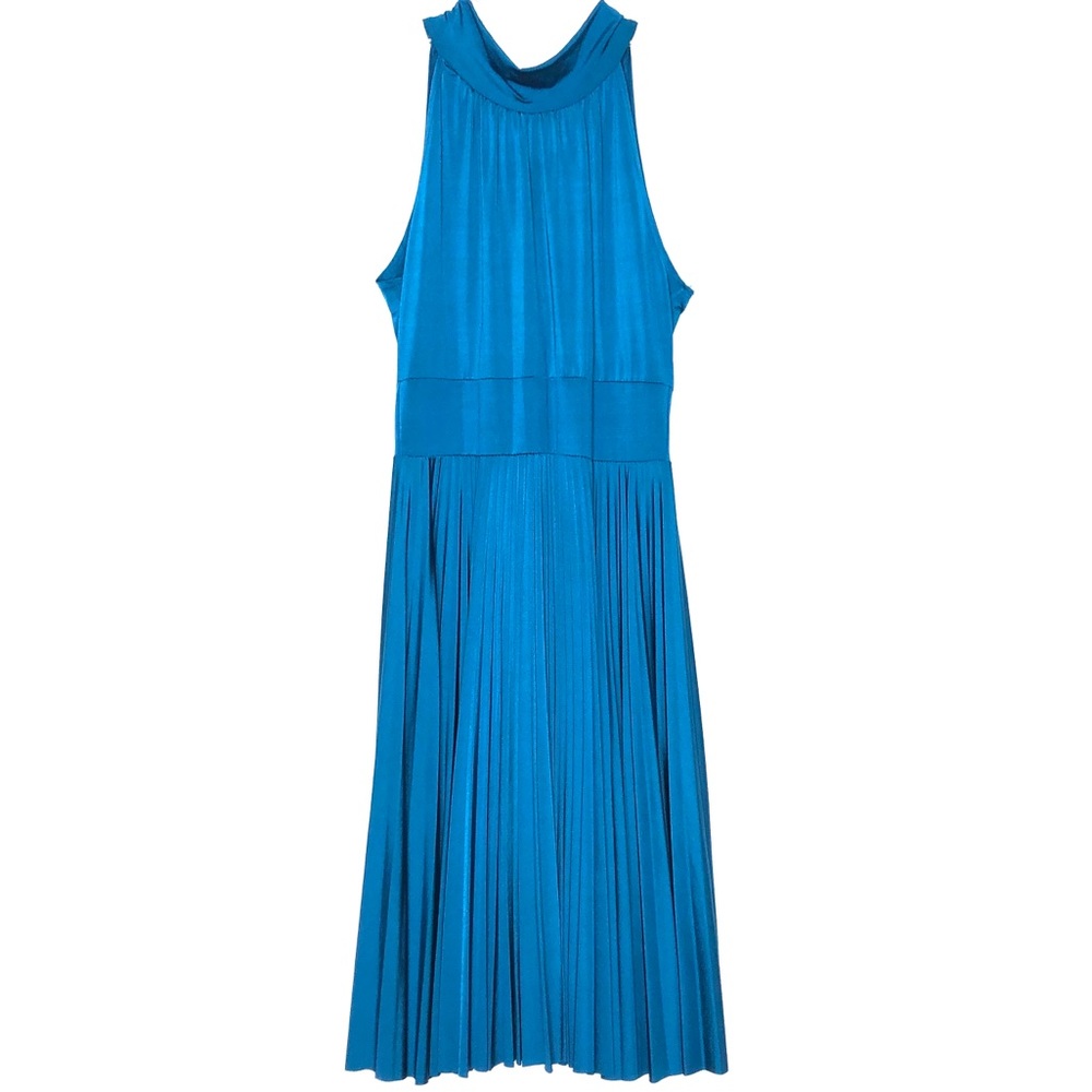 PLEATED HALTER DRESS